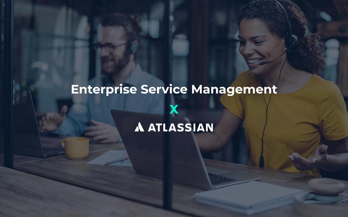Titelbild: Enterprise Service Management mit XALT und Atlassian Logo auf dunklem Hintergrund.