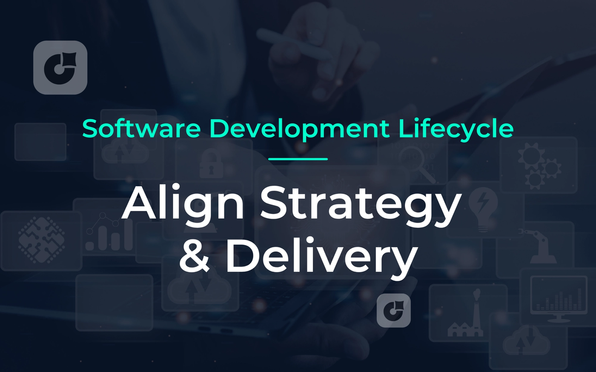 Jira Product Discovery – Software Development Lifecycle: Align Strategy and Delivery, Titelgrafik mit Tech-Ikonen.