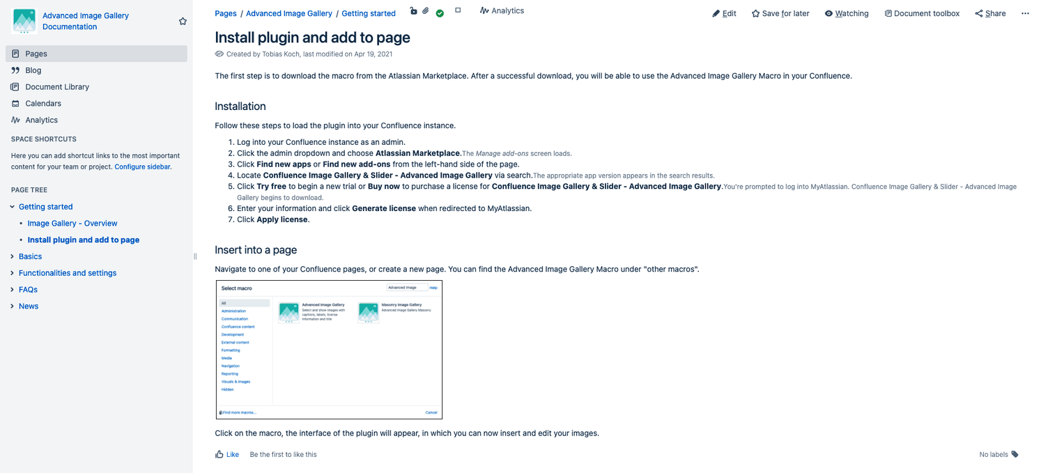 Confluence Seiten mit Help Center verbinden