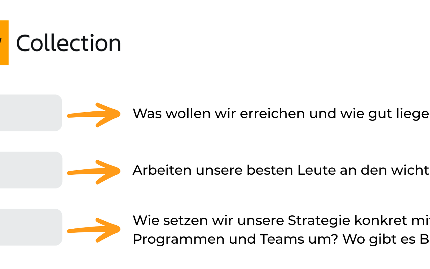 Übersicht der Atlassian Strategy Collection: die drei Bausteine Focus, Talent und Align, jeder mit seiner Leitfrage daneben