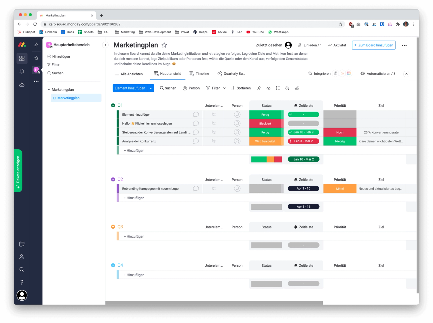 Monday Projektmanagement Tool