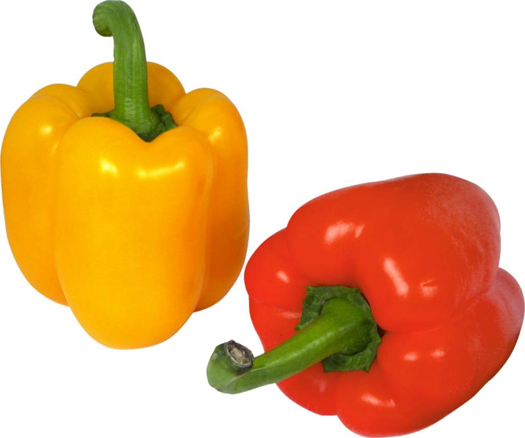 An image of a yellow and red capsicum