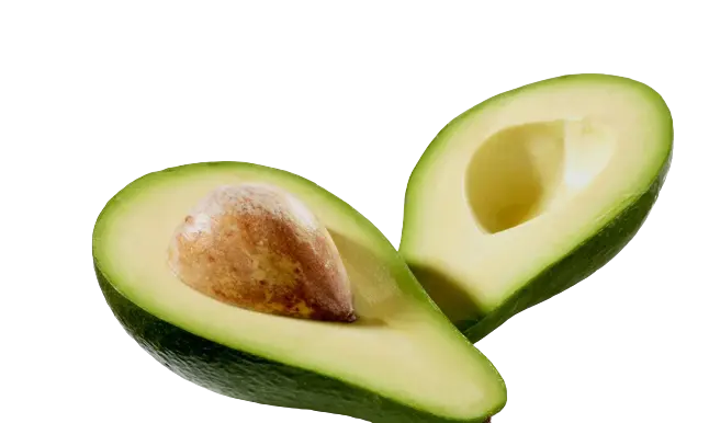 An image of a ripe cut avocado