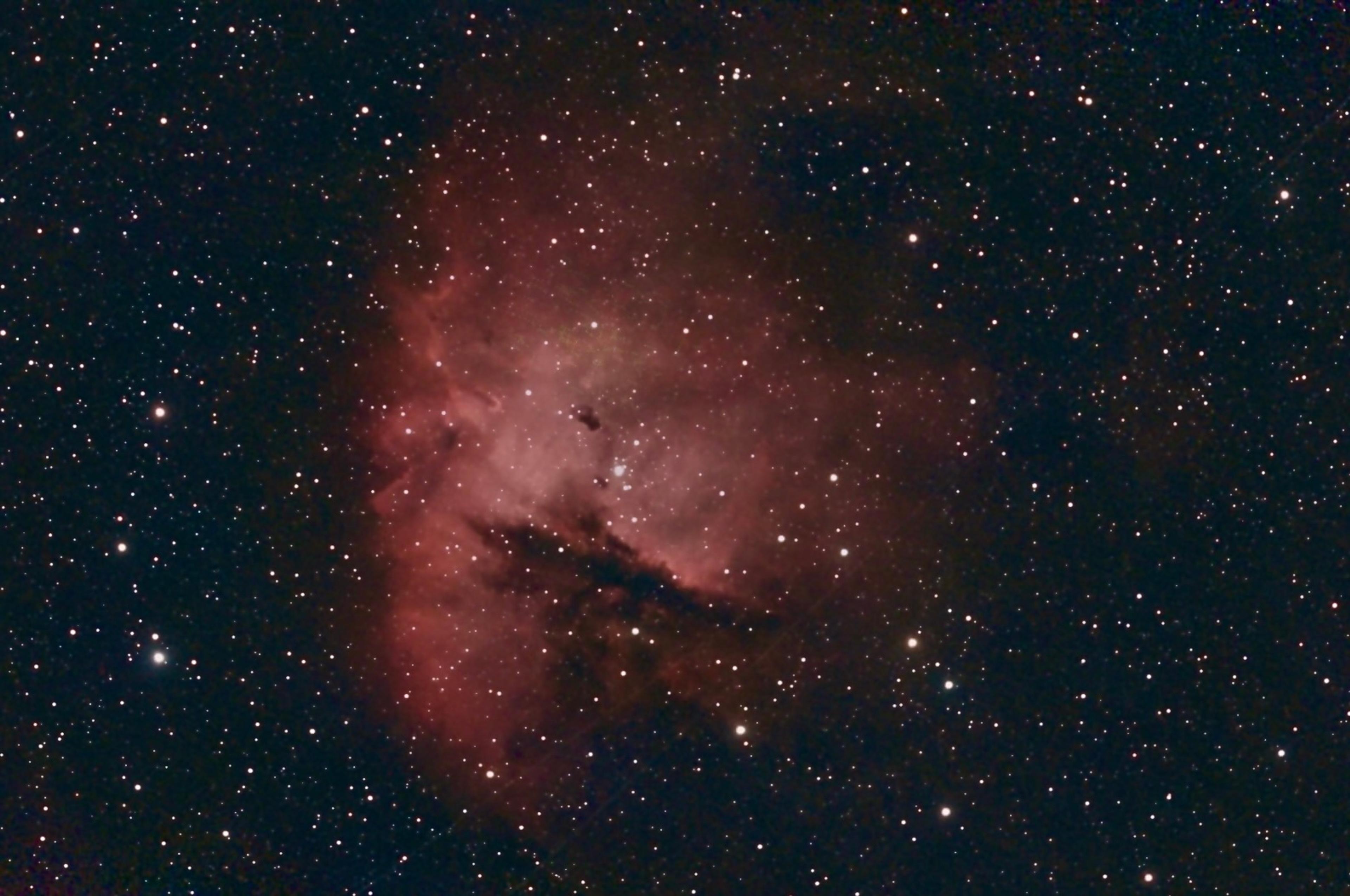 The Pacman Nebula, 12/07/2026 - 1.9 hours total integration time, over 66 x 10s subs on the Seestar.