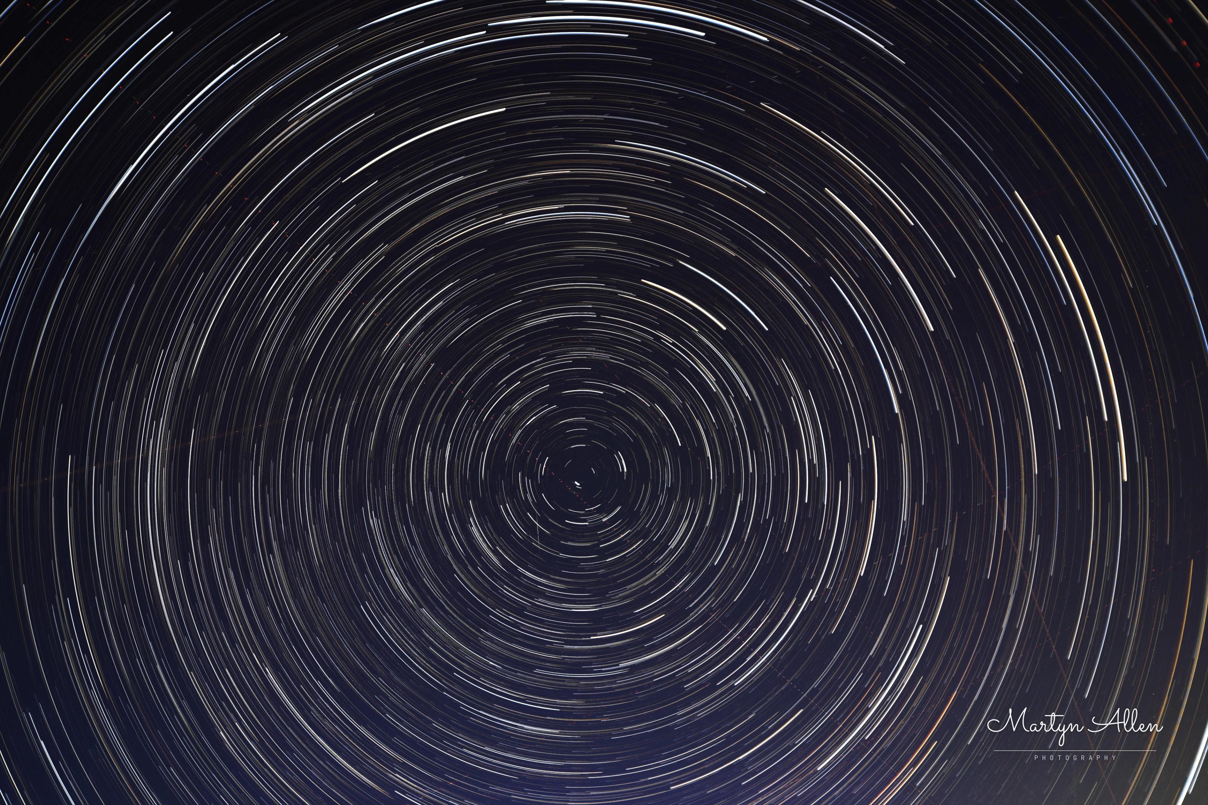 Circumpolar star trails over Honiton, Devon.