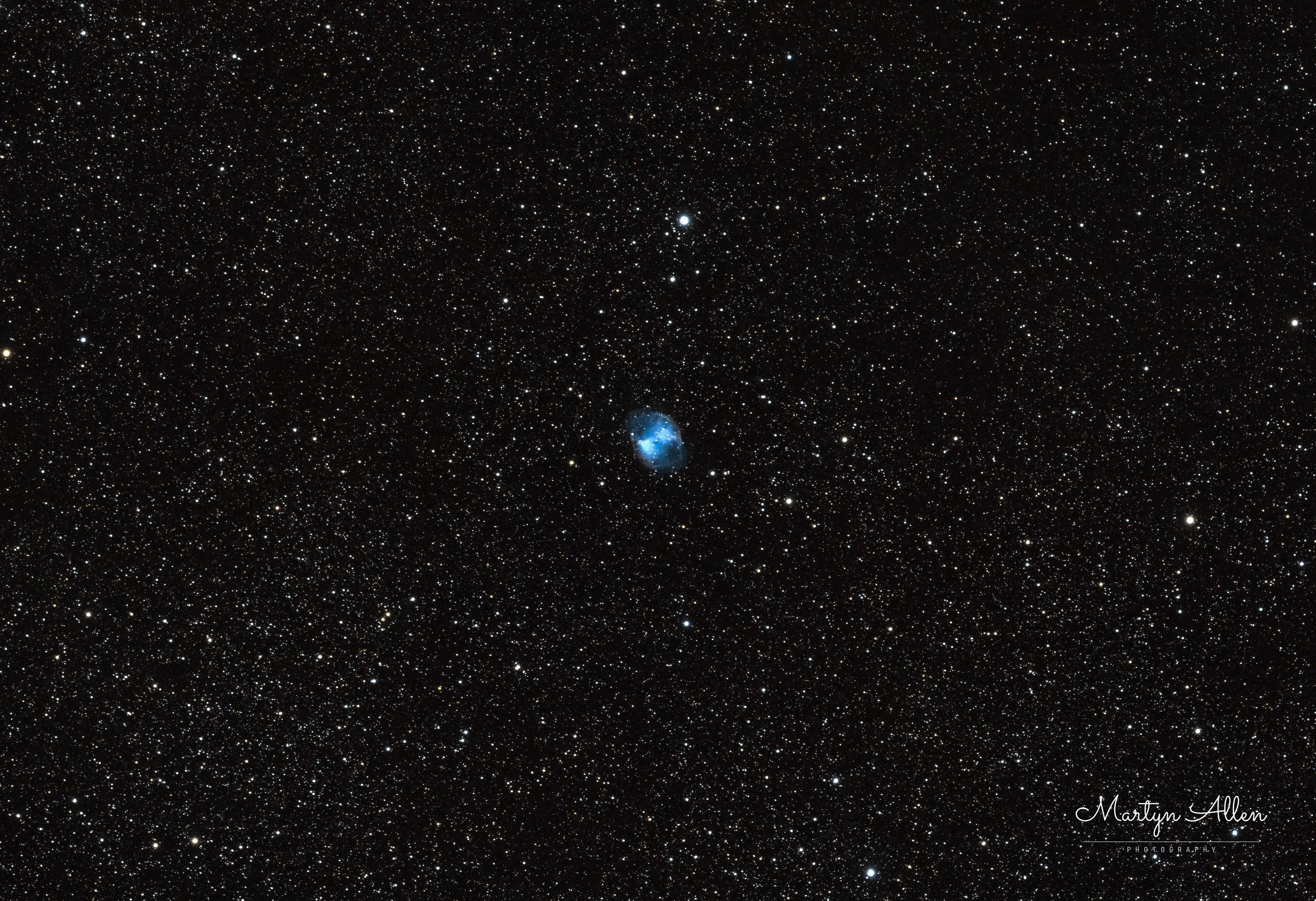 The Dumbbell Nebula, the puffed-off outer layers of a dying star