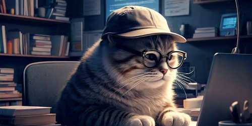 My 2025 Tech Stack A cat on the laptop coding.