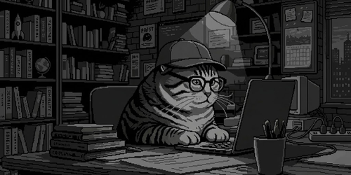 My 2025 Tech Stack A cat on the laptop coding.