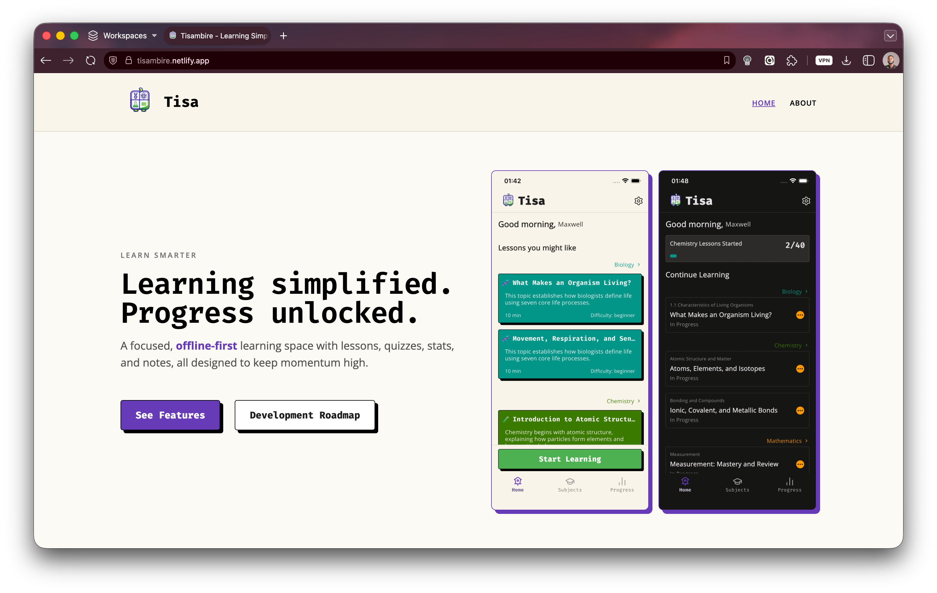 Tisambire Hero Section
