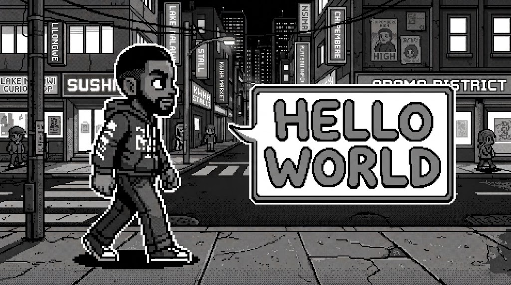 Image with Hello World text