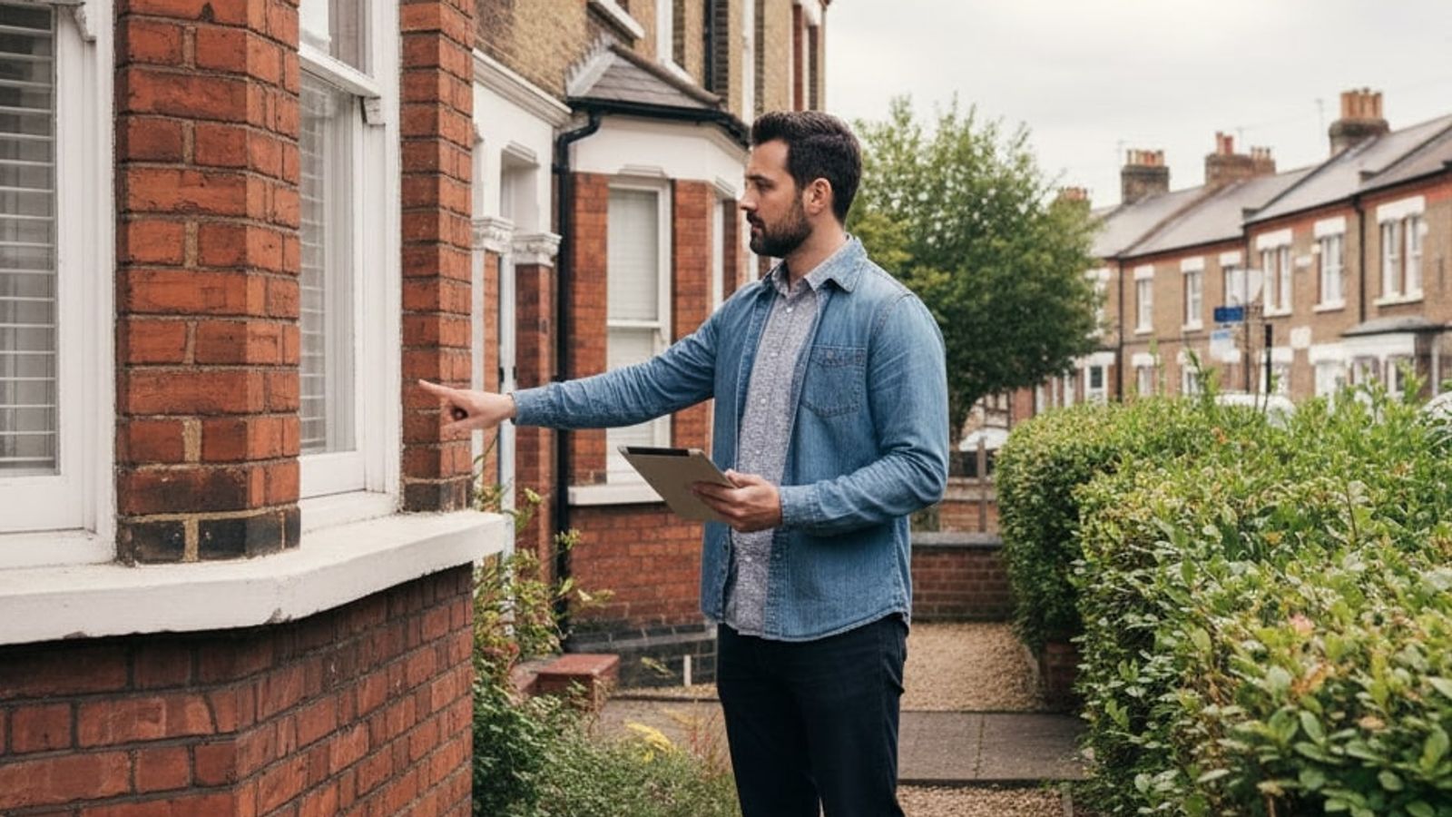 Surveyor in London inspecting property