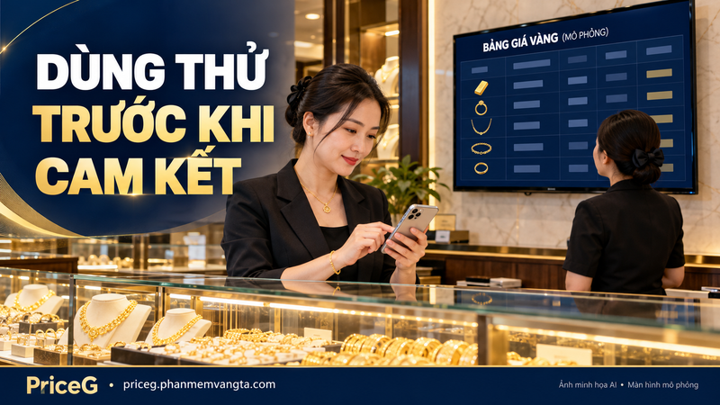 Trải nghiệm quy trình trước khi cam kết — ảnh minh họa AI, màn hình mô phỏng.