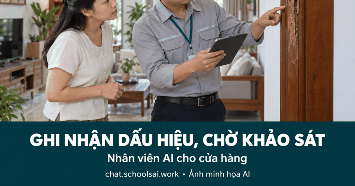 Nhân viên tiếp nhận yêu cầu khảo sát mối – ảnh minh họa AI