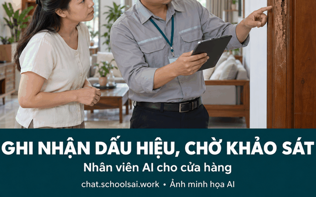 Nhân viên tiếp nhận yêu cầu khảo sát mối – ảnh minh họa AI