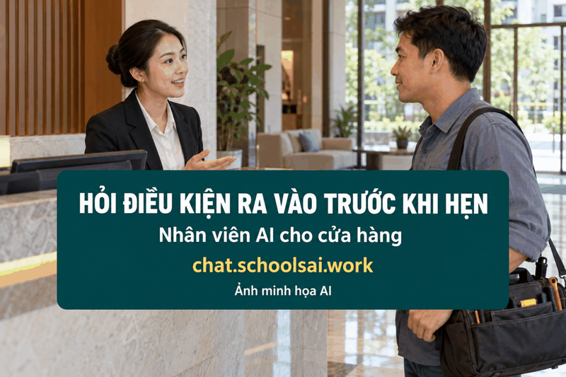 Hỏi điều kiện ra vào trước khi hẹn – ảnh minh họa AI