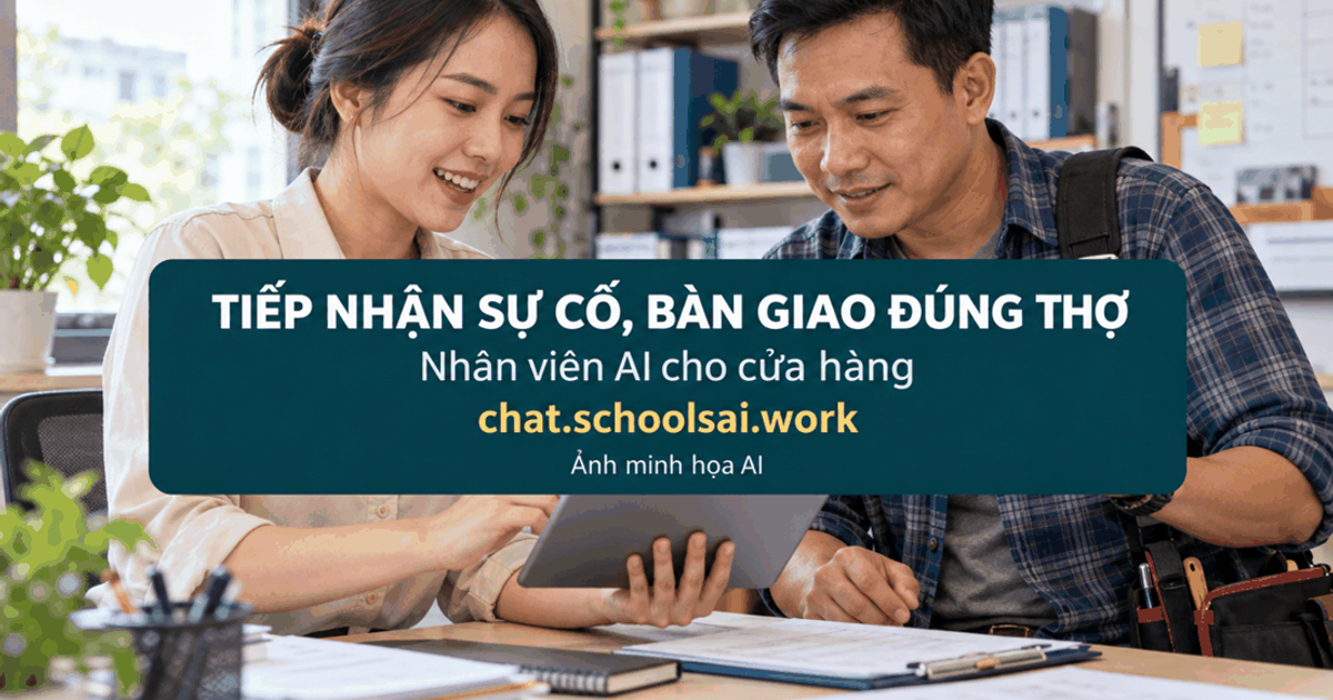 Tiếp nhận sự cố và bàn giao đúng thợ – ảnh minh họa AI