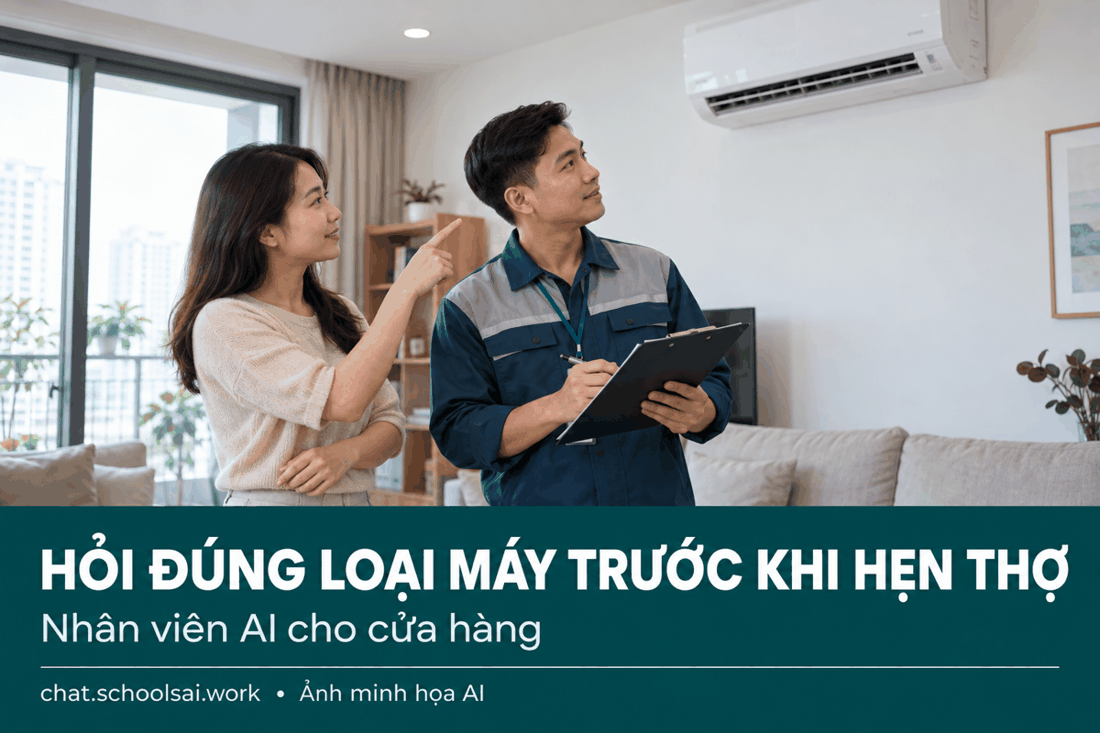 Hỏi đúng loại máy trước khi hẹn thợ – ảnh minh họa AI