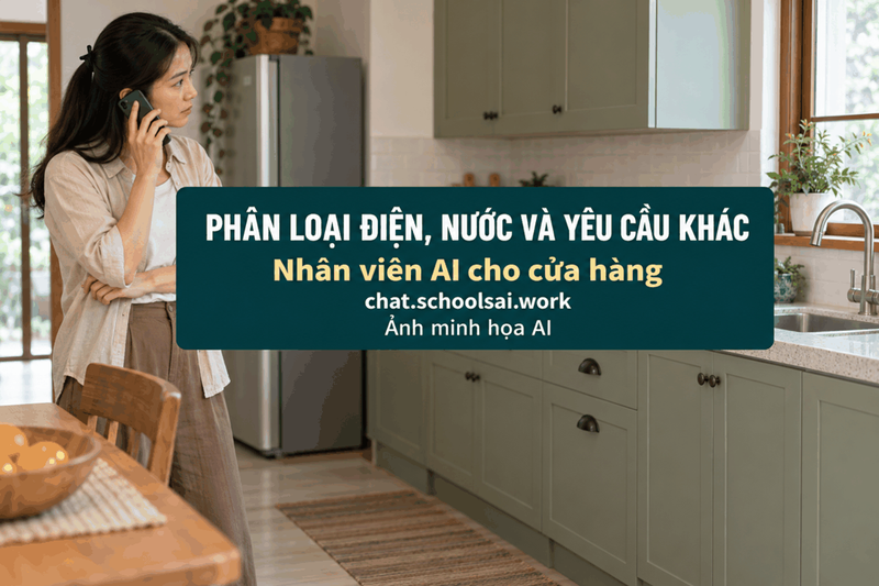 Phân loại yêu cầu điện nước – ảnh minh họa AI