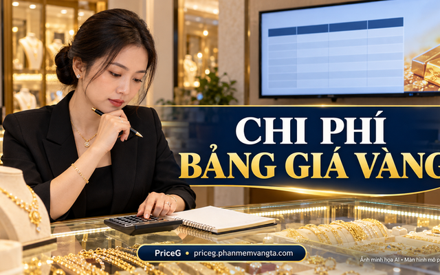 Lập ngân sách bảng giá vàng — ảnh minh họa AI, màn hình mô phỏng.