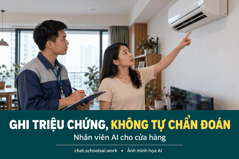 Ghi triệu chứng để chuyển kỹ thuật – ảnh minh họa AI