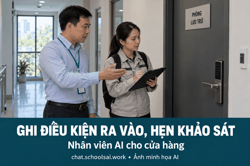 Ghi điều kiện ra vào và lịch khảo sát – ảnh minh họa AI