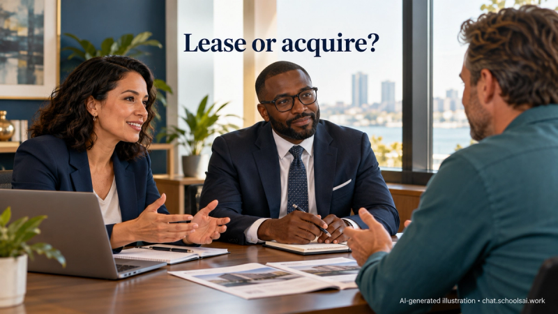 Commercial brokers interviewing a business operator