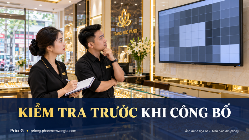 Nghiệm thu tại vị trí khách đứng — ảnh minh họa AI, màn hình mô phỏng.