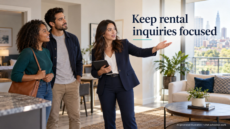 A leasing agent and prospective renters discussing an apartment