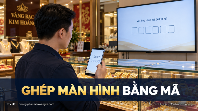 Ghép đúng màn hình bằng mã — ảnh minh họa AI, màn hình mô phỏng.