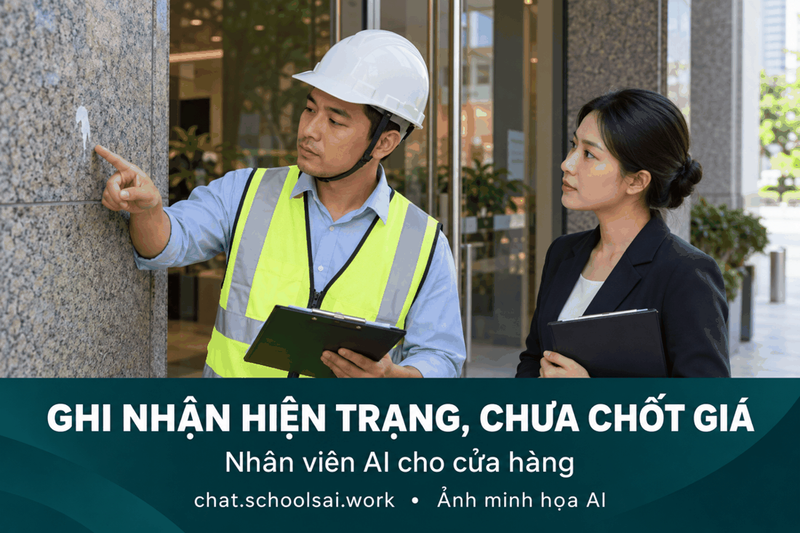 Ghi nhận hiện trạng trước khi báo giá – ảnh minh họa AI