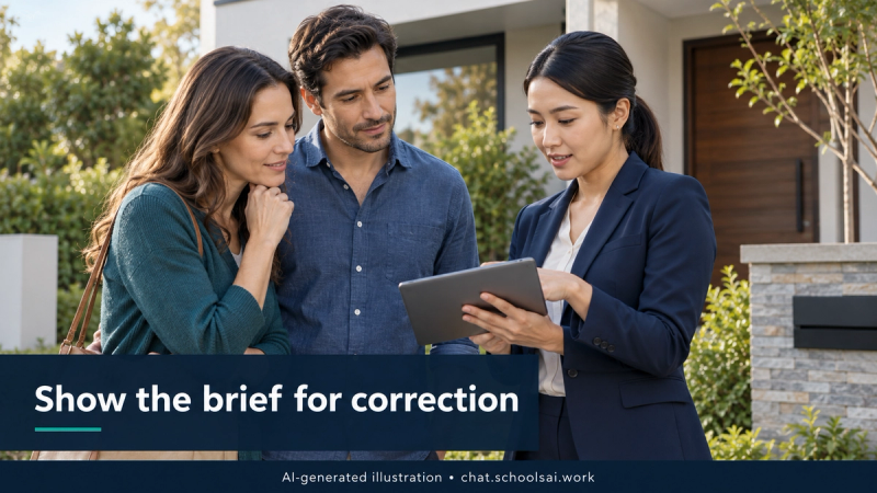 Agent showing a buyer inquiry recap for correction