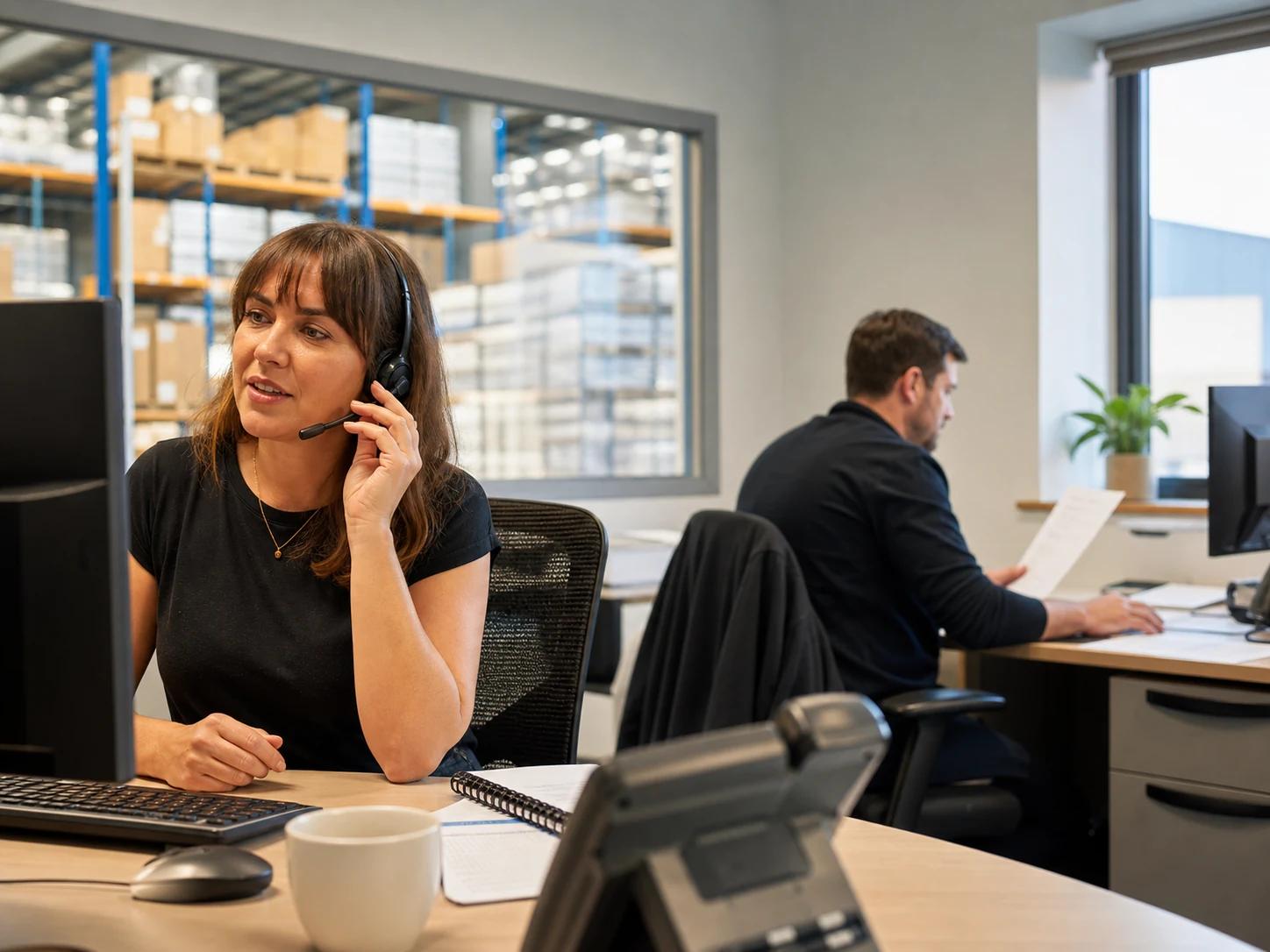 A commercial enquiry being discussed by telephone