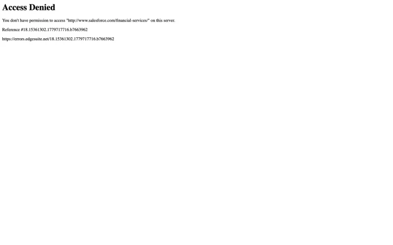 Salesforce Financial Services Cloud homepage screenshot