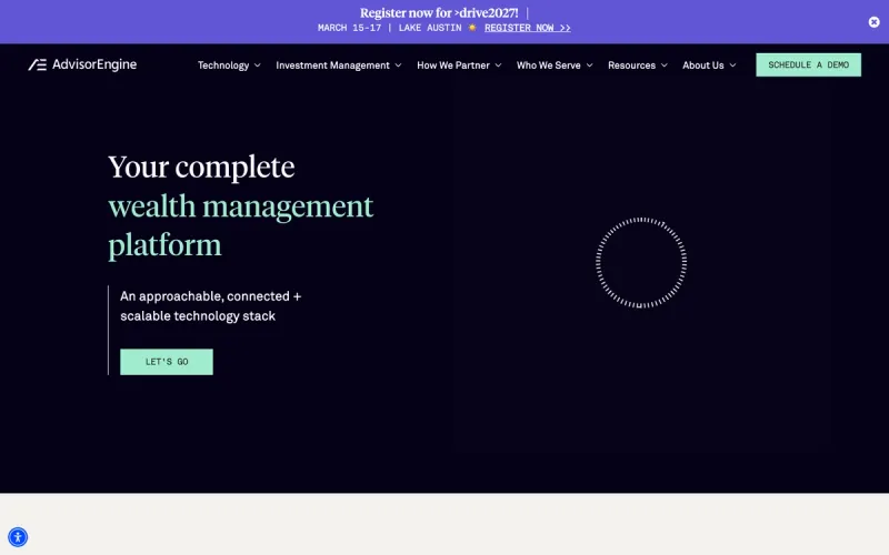 AdvisorEngine CRM homepage screenshot