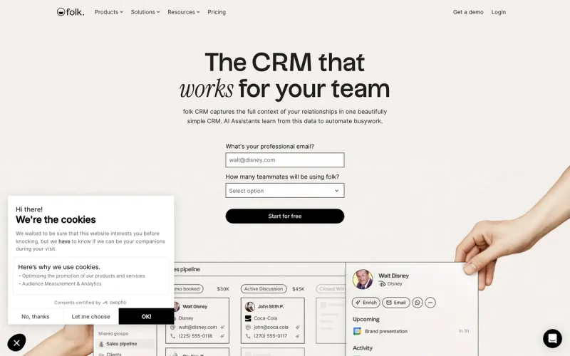 Folk homepage screenshot