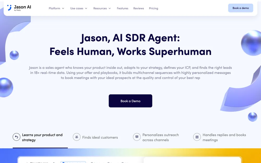 Reply.io / Jason AI: AI SDR agent inside Reply.io.