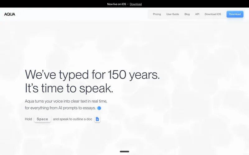 Aqua Voice homepage