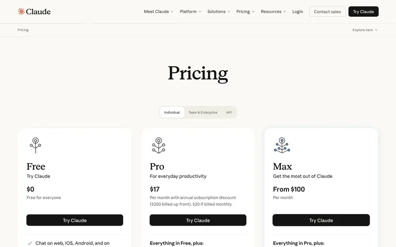 Anthropic Claude API pricing