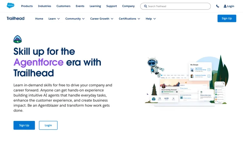 Salesforce Sales Cloud homepage screenshot