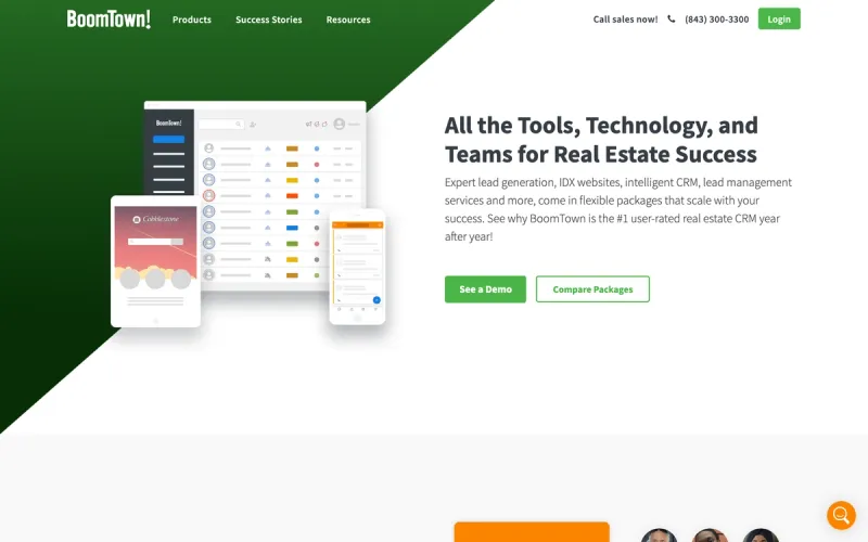 BoomTown homepage screenshot