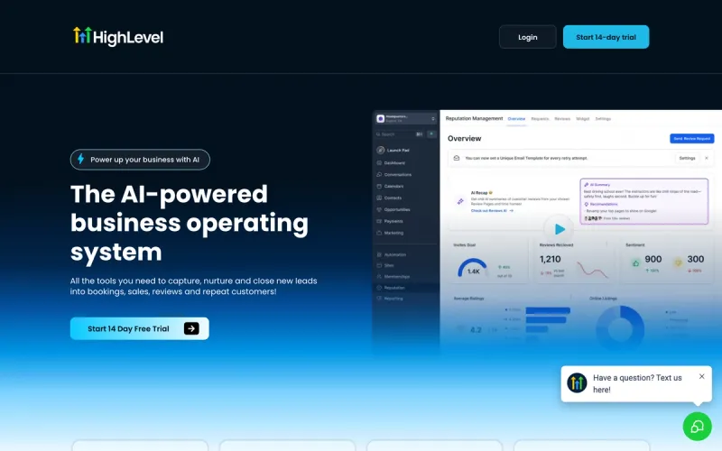 GoHighLevel (HighLevel) homepage screenshot