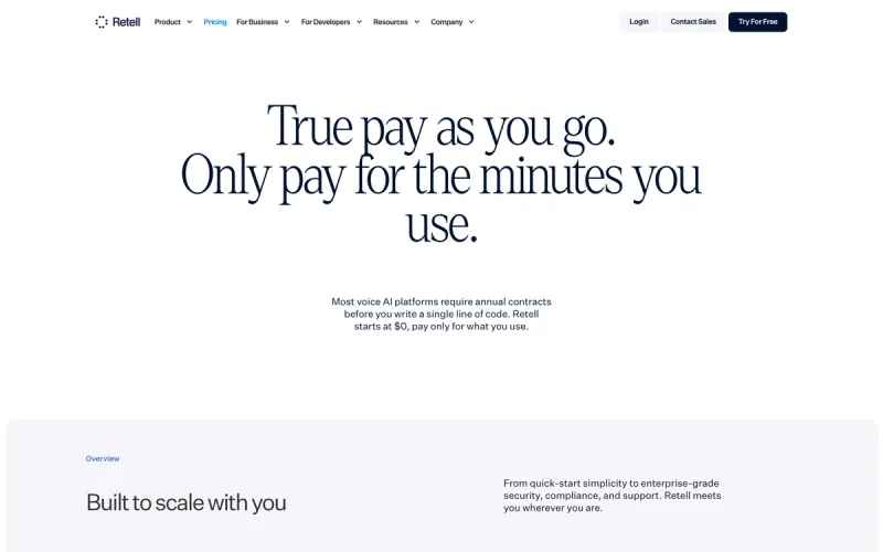 Retell AI pricing: $0.07/min base voice engine + LLM + telephony; Business plan starts at $299/mo (verified May 2026).