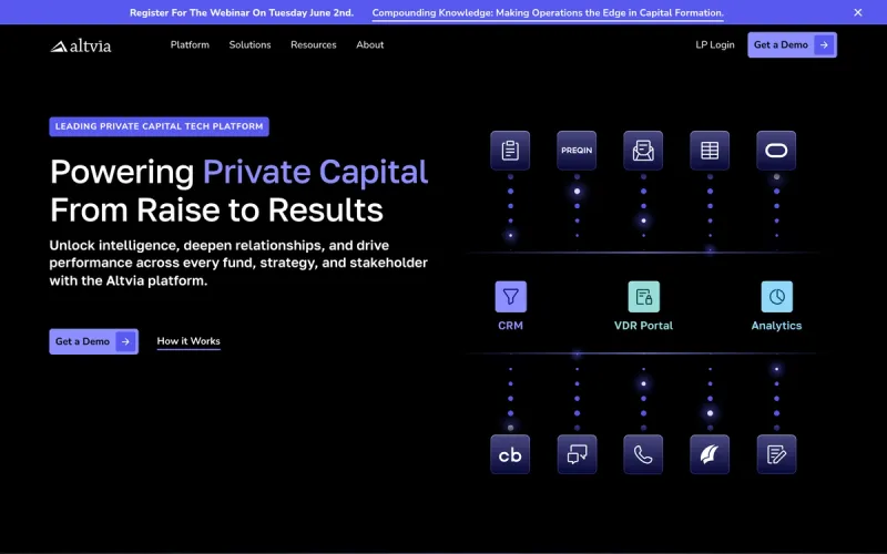 Altvia homepage screenshot