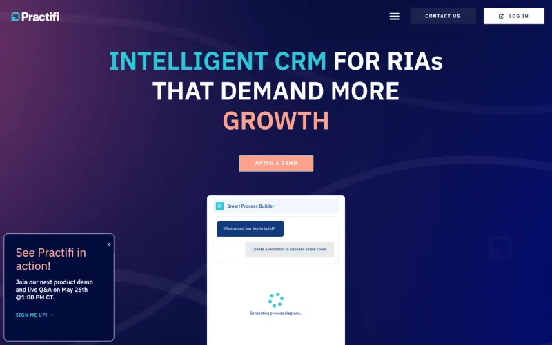 Practifi homepage screenshot