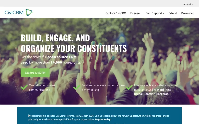 CiviCRM homepage screenshot