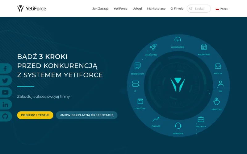 YetiForce homepage screenshot
