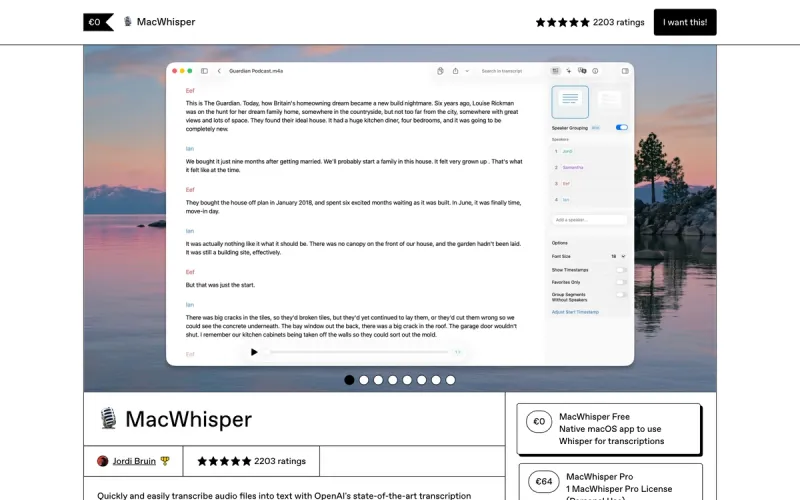 MacWhisper homepage