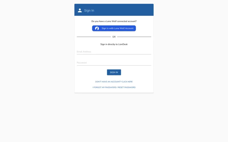 LionDesk homepage screenshot
