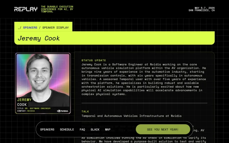 Temporal Replay 2025 conference page