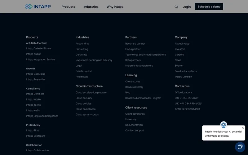 DealCloud (Intapp) homepage screenshot